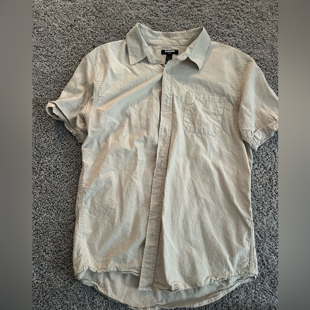 RSQ Short Sleeve Tan Button Up